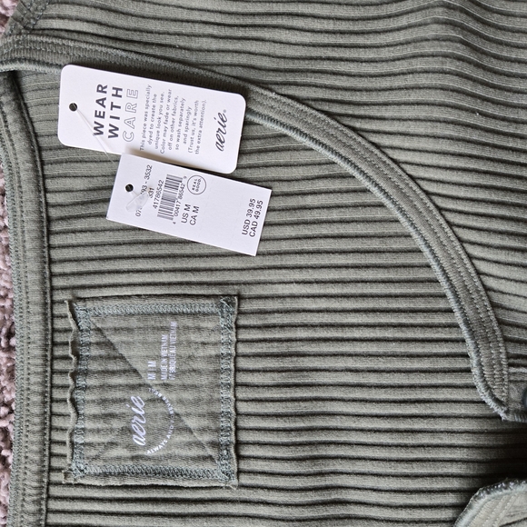 Aerie Sage Ribbed Long Sleeve Top - Picture 6 of 6